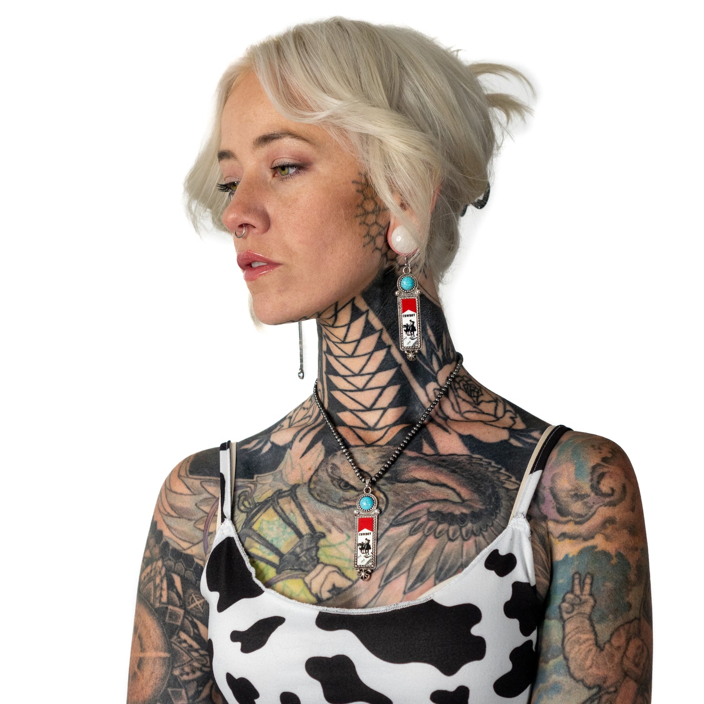 Cowboy Cigarette Reds Earrings + Necklace