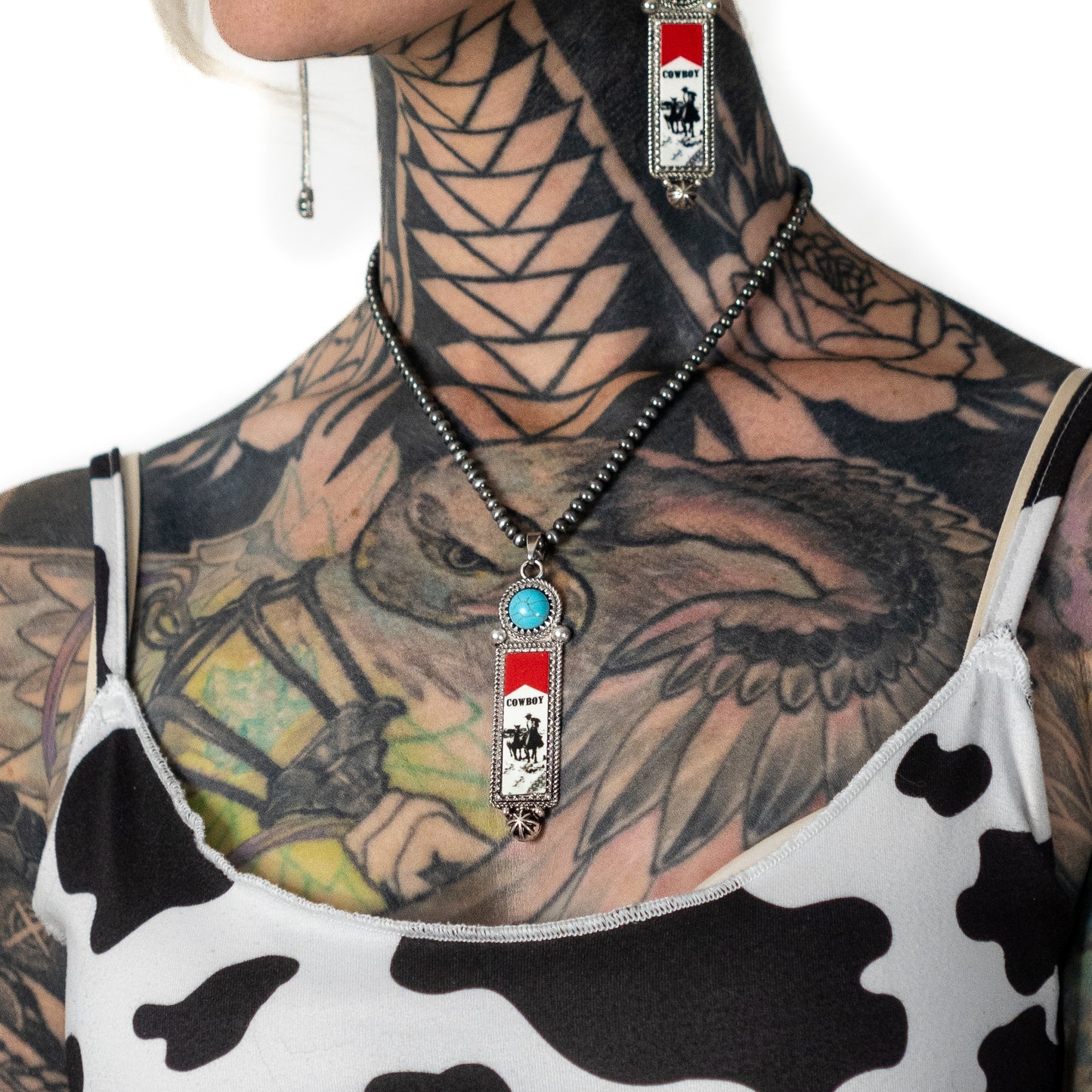Cowboy Cigarette Reds Earrings + Necklace