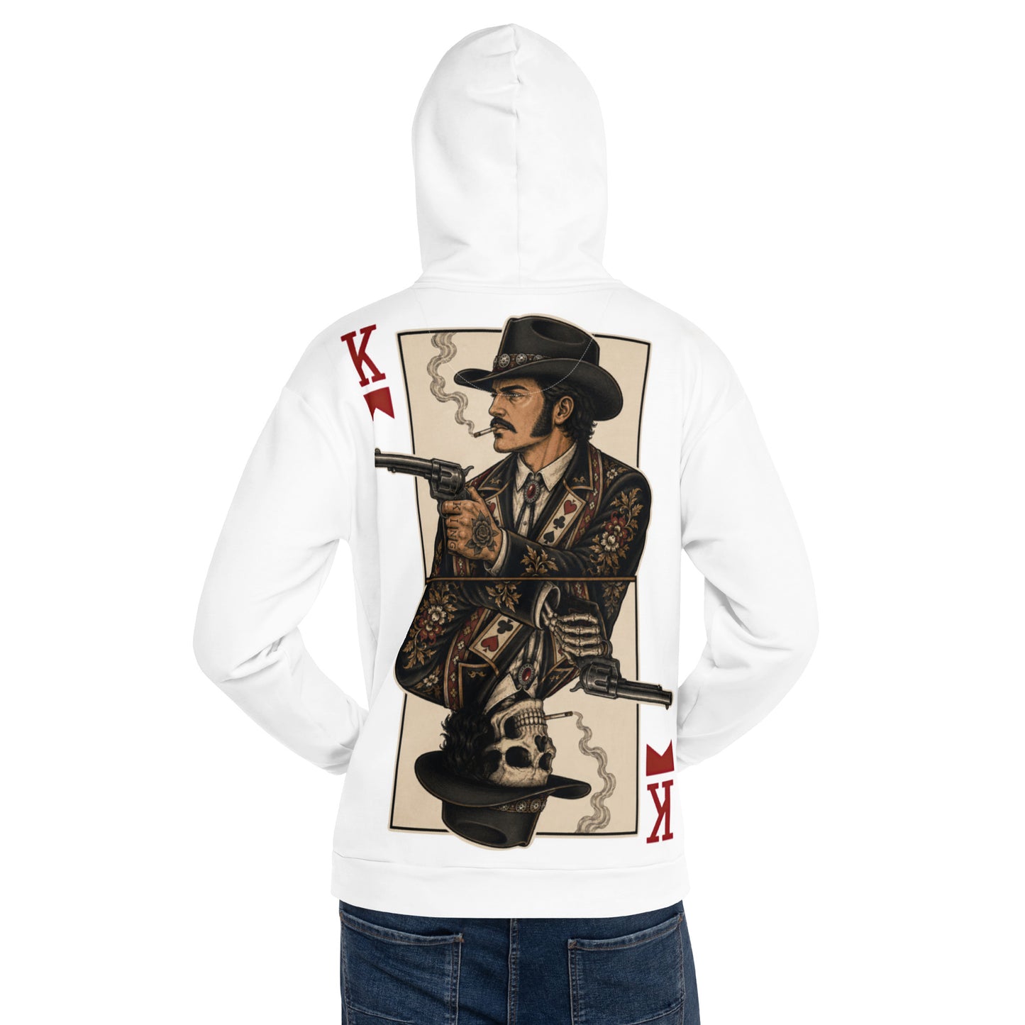 King of Red Cigarettes Hoodie White